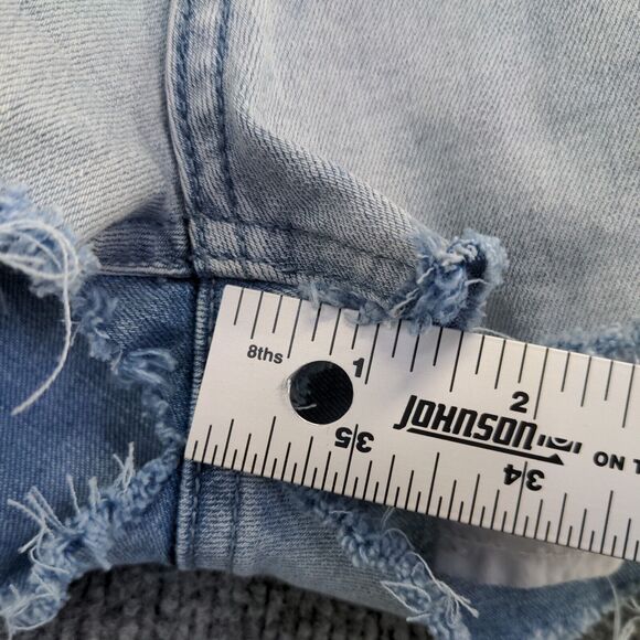 Pacsun Women's Active Stretch Skinniest Cut Off Jean Shorts Blue Size 28 - Picture 10 of 13